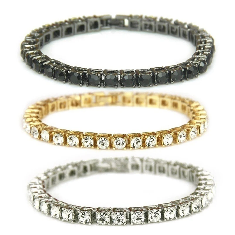 Прозрачный хрустальный Теннисный браслет для женщин и мужчин ювелирные изделия