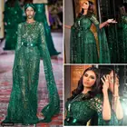 Зеленые Вечерние платья из Саудовской Аравии, иллюзия, на заказ, 2021