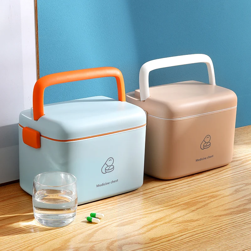 

QD Multi layer medicine box large capacity family Travel Portable first aid box medicine storage box family nursing medicine box