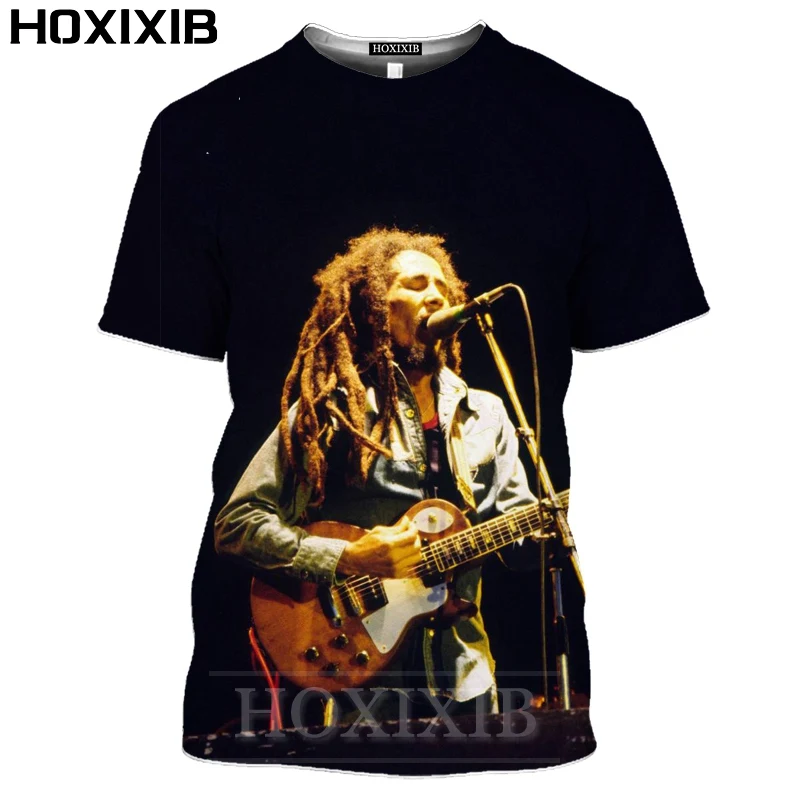 HOXIXIB модные 3D Боб Марли футболка для мужчин футбольного болельщика Harajuku любви и