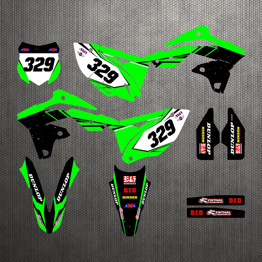 Мотоциклетные наклейки 3 м фоны графические наборы для Kawasaki KXF250 KX250F 2013 2014 2015 2016 KXF