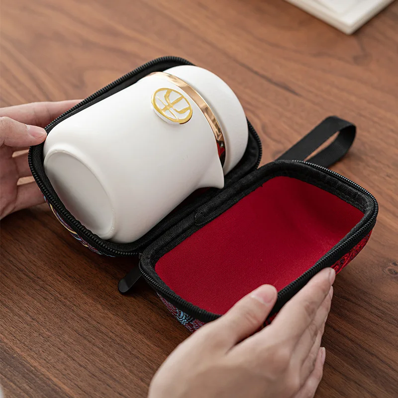 

Creative Ceramic Quick Cup Outdoor Car Portable Travel Kung Fu Tea Set Set Activity Gift