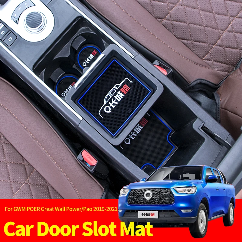 

For GWM POER Great Wall Power Pao 2019 2020 2021 Anti-Slip Gate Slot Mat Interior Cup Non-Slip Pad Accessories Styling Sticke