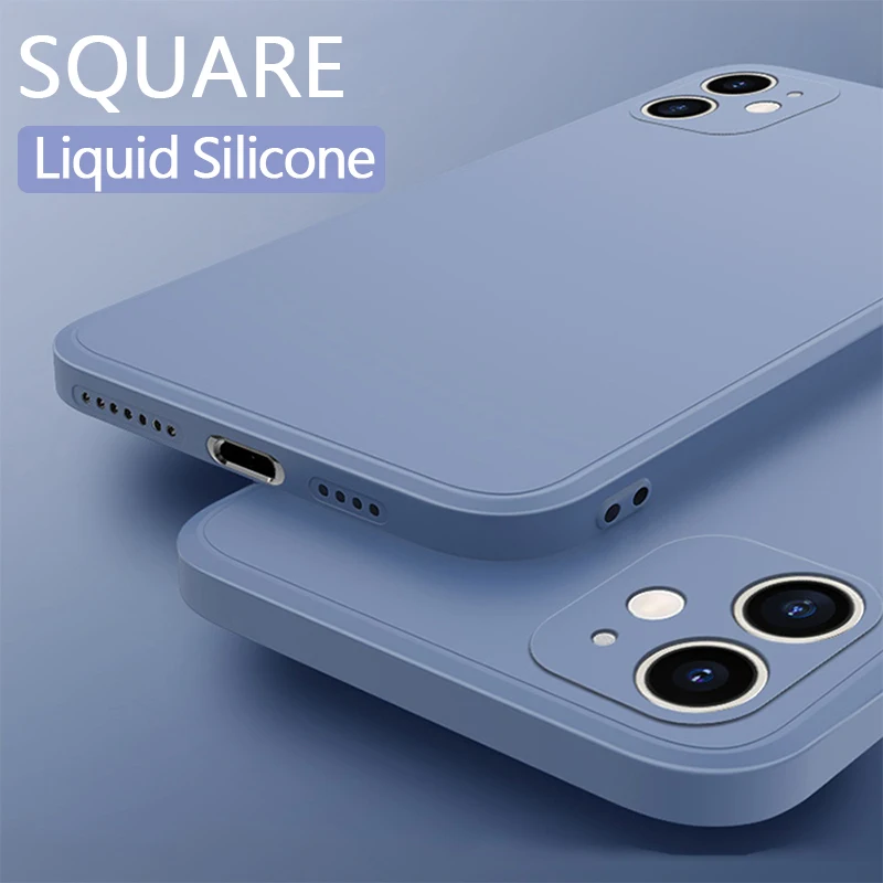 Оригинальный новый квадратный жидкий силиконовый чехол для Apple iPhone 6 6S 7 8 X XR SE 2 2020