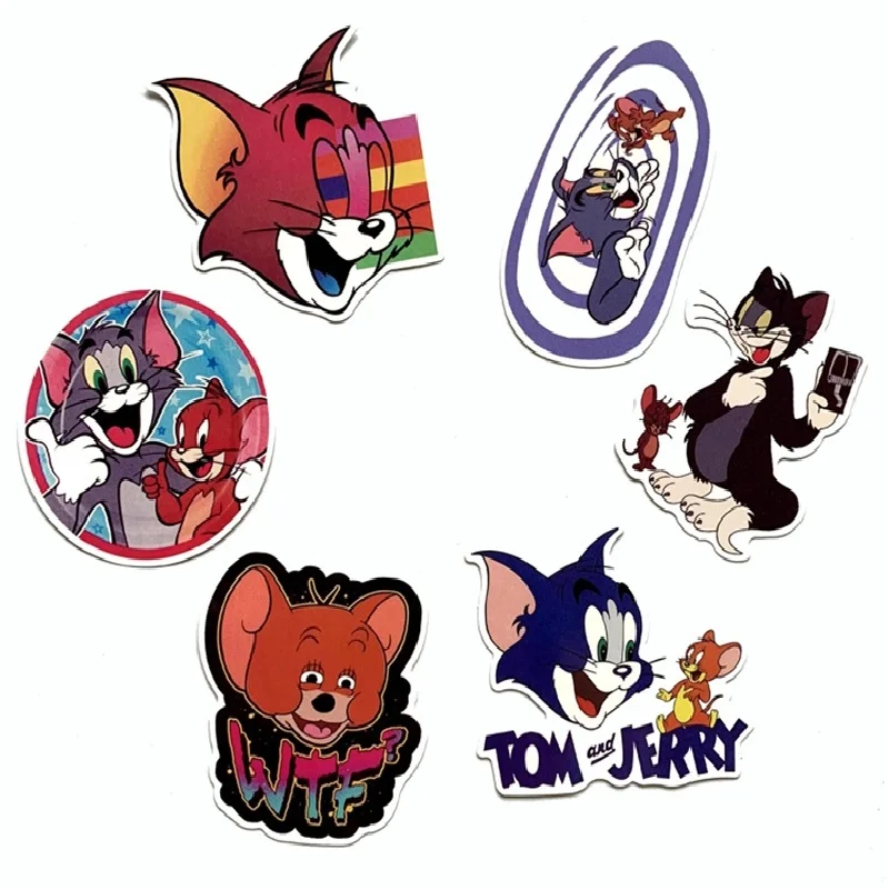 The New Hot! 15PCS Disney Tom&ampJerry Cat and mouse Stickers Anime Waterproof Luggage Laptop Car Sticker Boy Girl Kids Gift Toy | Игрушки и