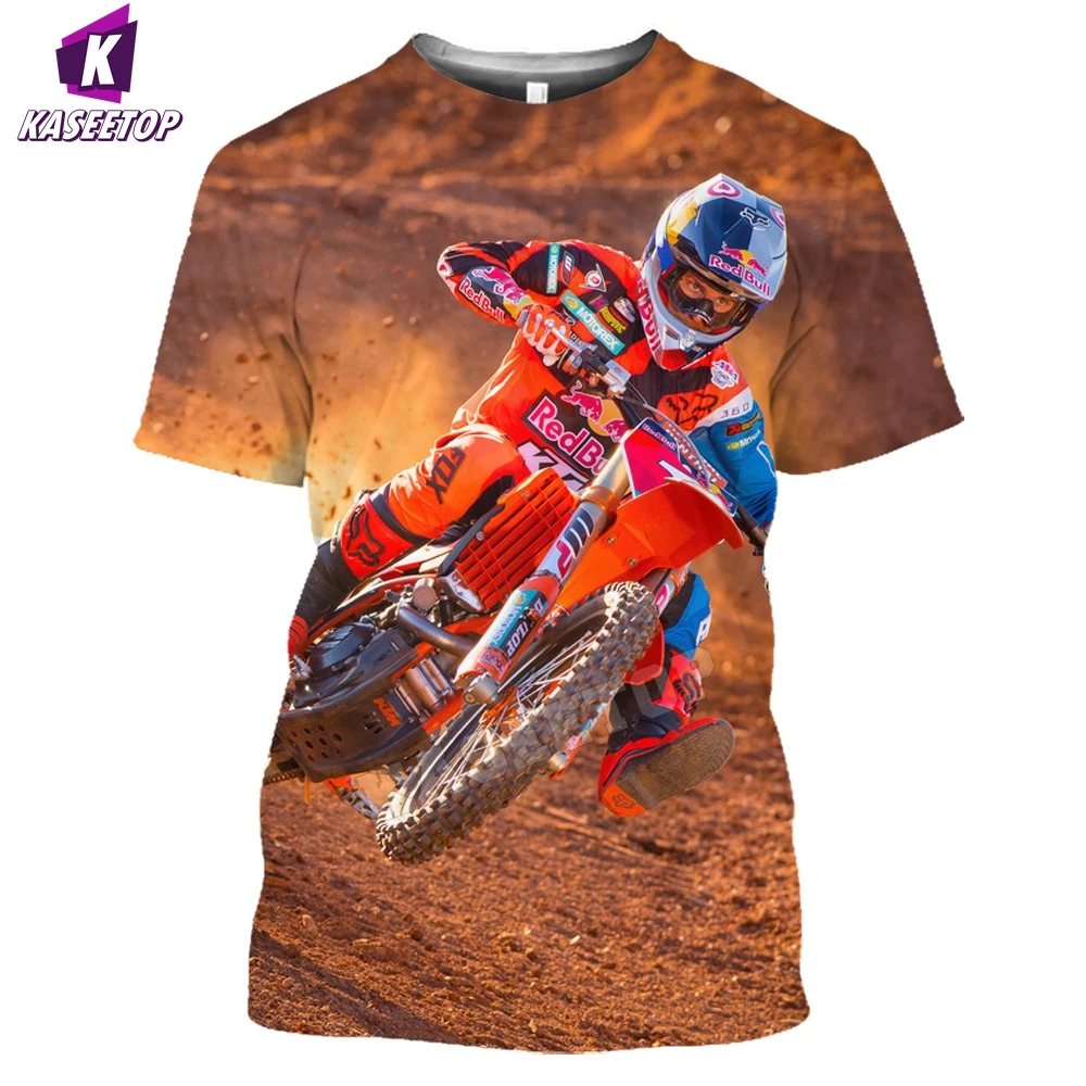 

Летняя модная мужская и женская спортивная футболка с 3D-принтом мотоцикла, повседневные топы в стиле Харадзюку, футболка