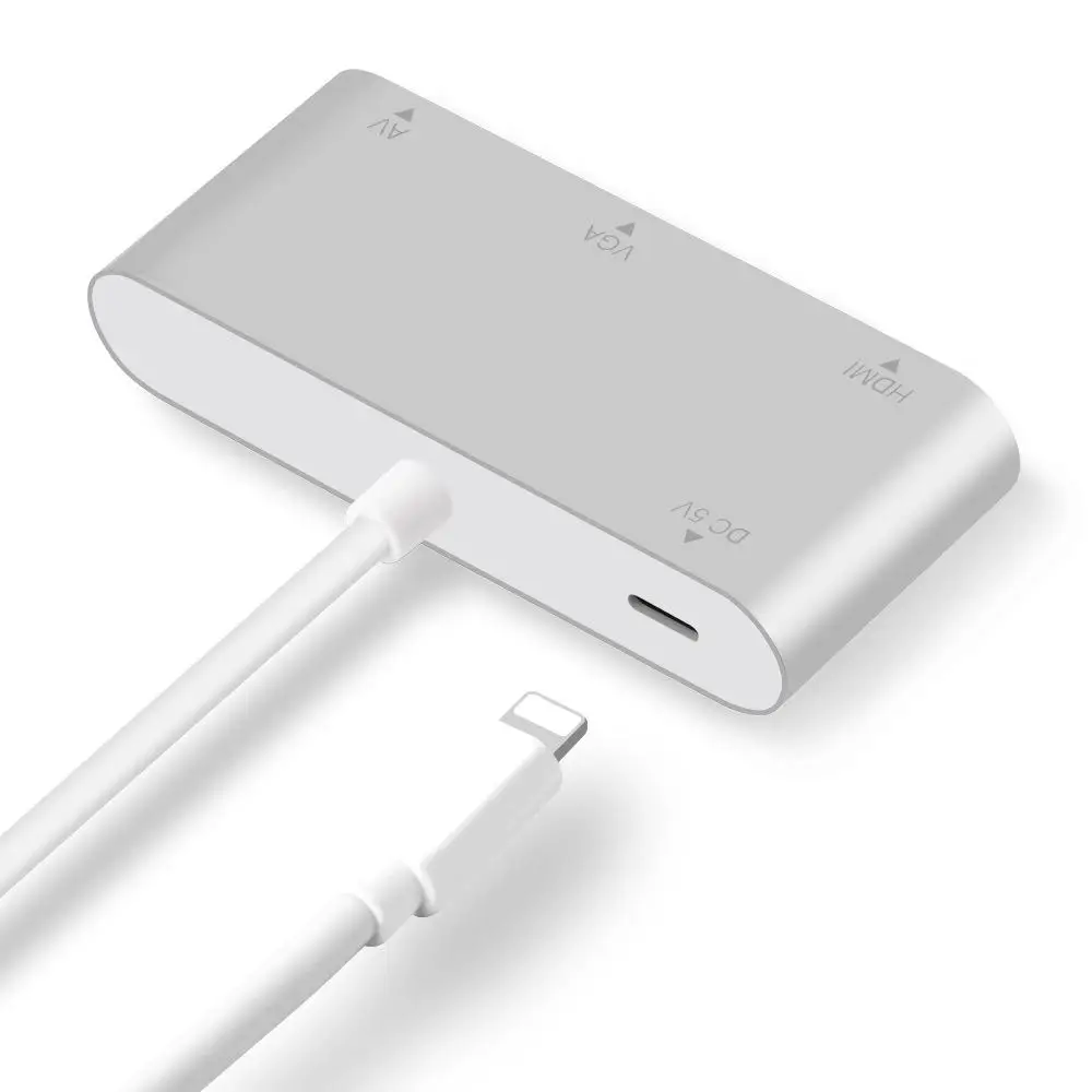 Преобразователь DishyKooker для Lightning на HDMI VGA AV Jack аудио ТВ адаптер кабель iPhone серии