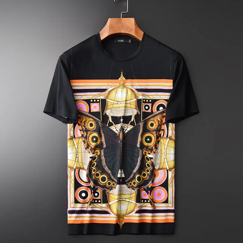 

Футболка из мерсеризованной хлопчатобумажной ткани с прямым цифровым струйным принтом с коротким рукавом для молодых и мужчин среднего во...