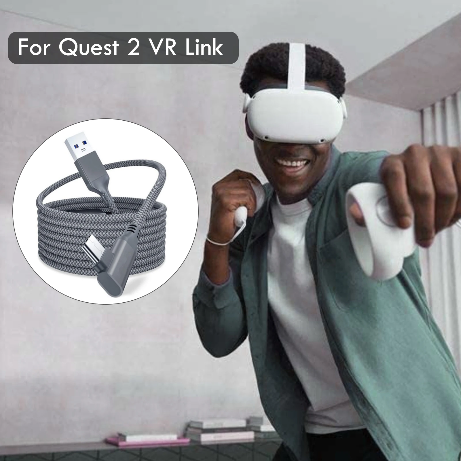 

Кабель USB Type-C для зарядки и передачи данных Oculus Quest 2, 5 м, 5 Гбит/с