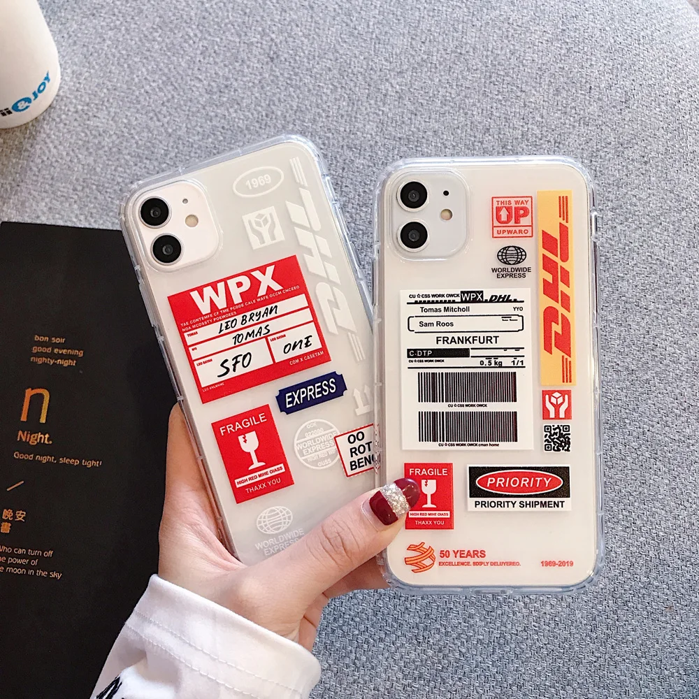 hot street case for iphone 11 12 13 pro max label bar code transparent soft case for iphone x xr xs max 7 8 plus back cover free global shipping