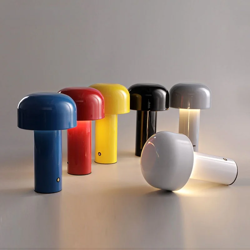 

Mushroom Metal Table Lamp Atmosphere Night Light USB Rechargeable Creativity Touch Switch Portable Lampe De Chevet De Chambre A