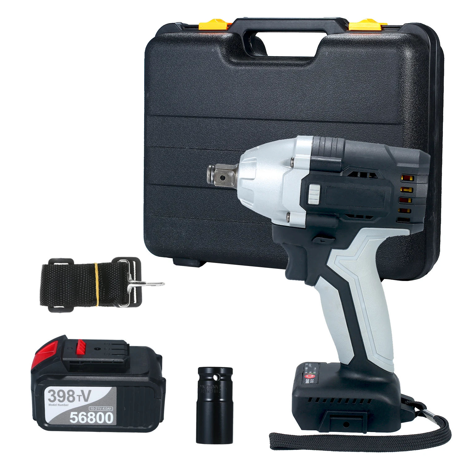 Brushless Impact Wrench Cordless Electric with 1/2in Chuck 2pcs 4.0A Battery Driver Sockets | Инструменты