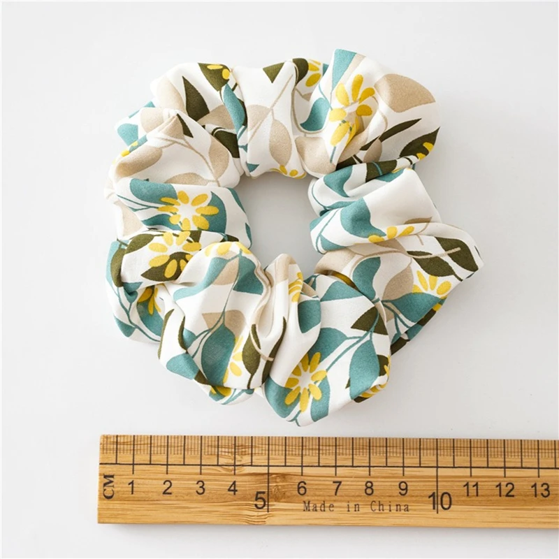 

1pcs Women Elegant Print Flower Cloth Elastic Hair Bands Ponytail Holder Scrunchie Rubber Bands Hair Ropes Lady Hair Accessories