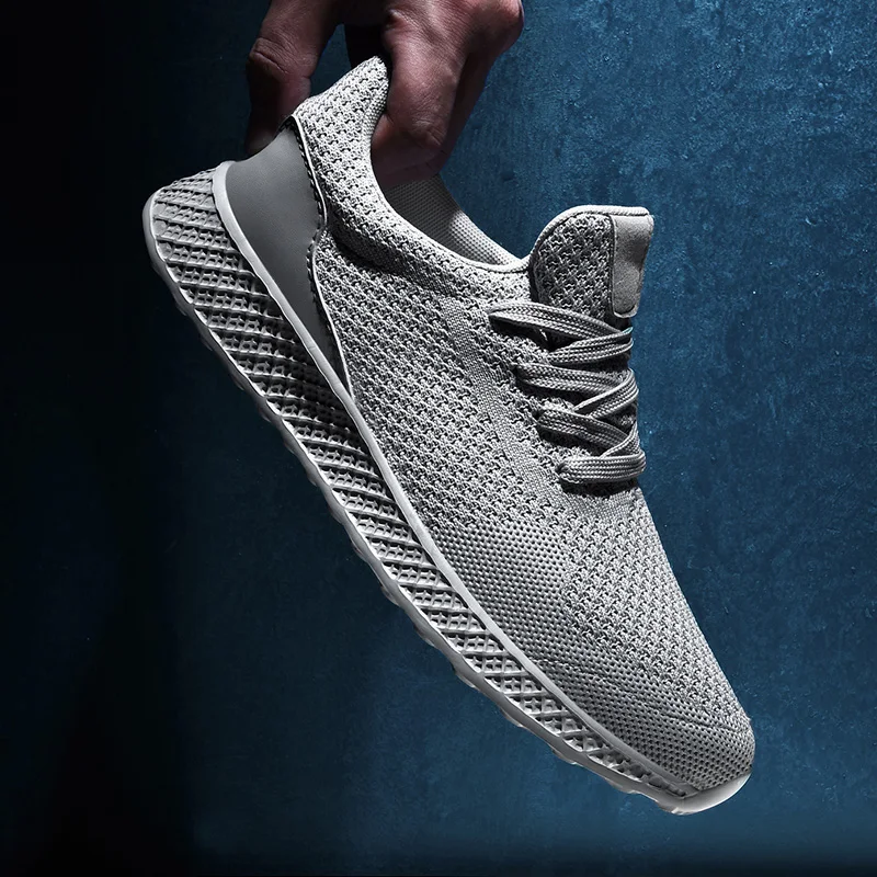 SALUDAS Men's Sneakers Fashion Lightweight Running Shoes Non Slip Breathable Mesh Knit Casual Gym Walking Sports Shoes