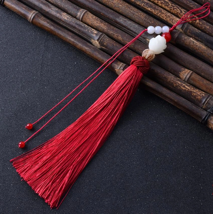Mo Dao Zu Shi Cosplay Wei Wu Xian Lotus flower Tassel Pendant Keychain Prop Accessories the untamed Action Figures Toys