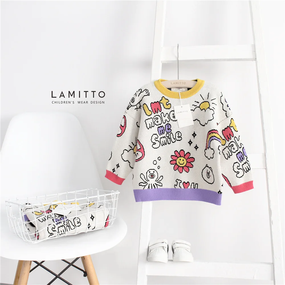 Tonytaobaby осенне-зимний новый милый свитер из чистого хлопка для мальчиков и девочек