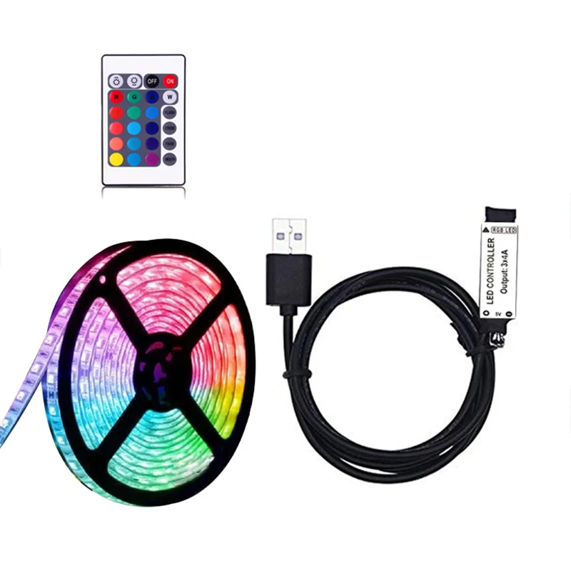 

24 Key Control LED Strip Light SMD2835 5050 Waterproof RGB Led Tape DC12V Ribbon diode led lights Lamp with IR Remote Control