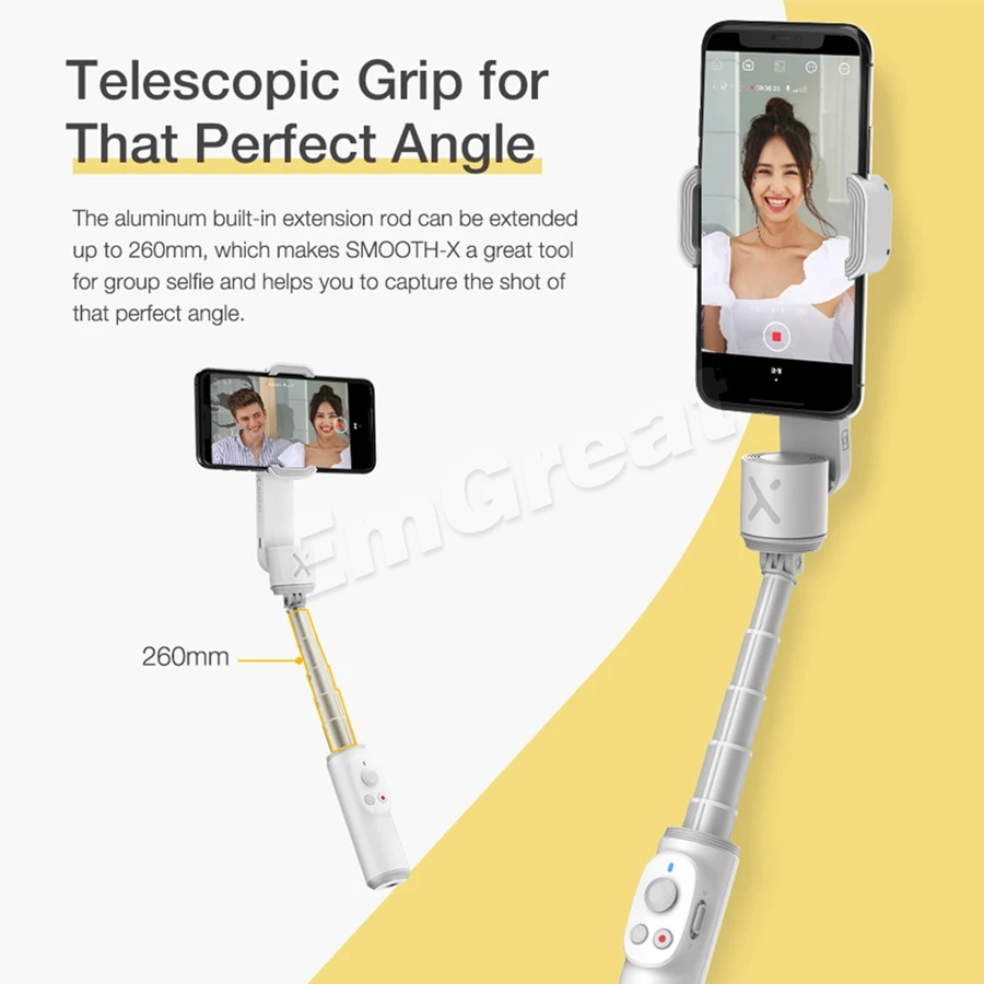 Селфи палка Zhiyun Smooth X шарнирный стабилизатор для смартфона iPhone 11 Pro Max SE Xs Xr SamSung HuaWei