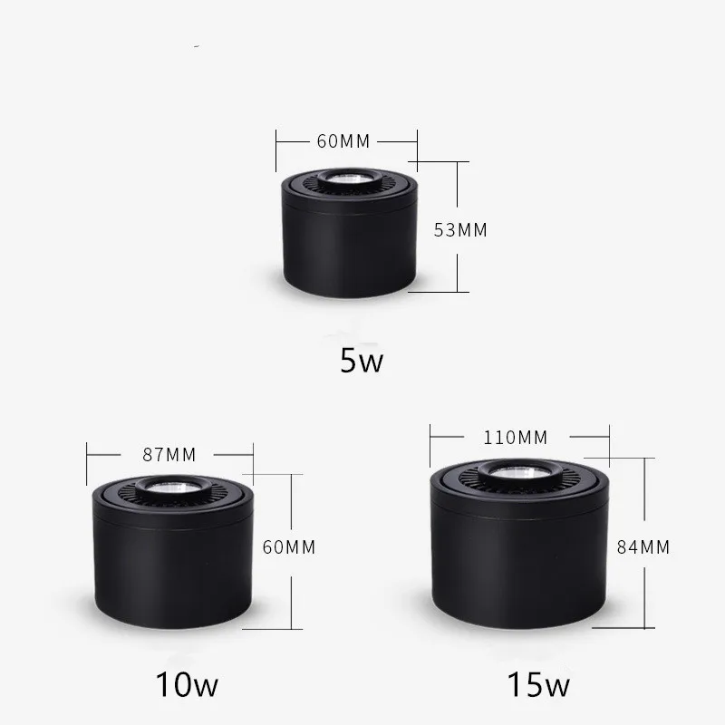 Затемнения светодиодный COB потолочный светодиодный светильник 5W 7W 10W 15W 360 градусов вращающийся 110/220V теплый белый/белый поверхностного монтажа Освещение в помещении