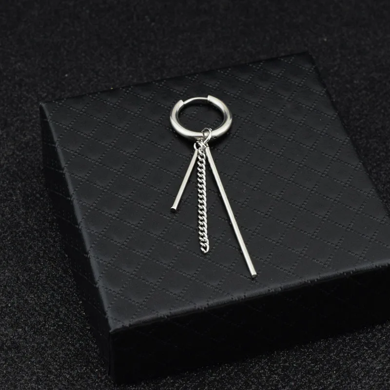 

Kpop Jewelry Single Stainless Steel Tassel Pendant Earrings 2021 Bangtan Boys Jung Kook Earrings Fasion Arete Jewellery BTS-701