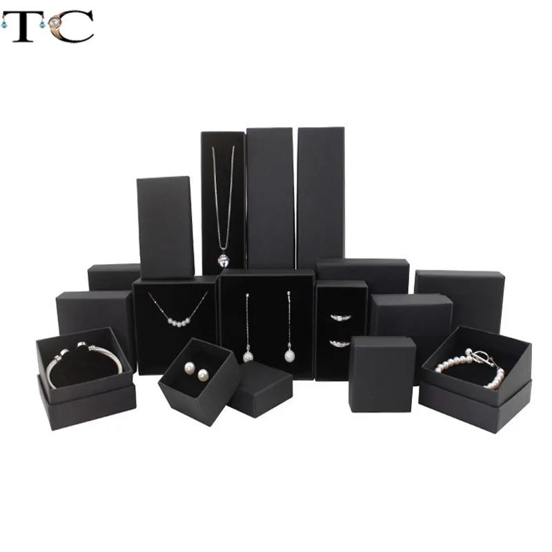 Крафт-бумага коробка для ювелирных изделий ожерелье держатель кольцо