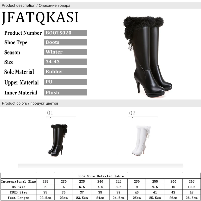 Женские сапоги зимняя обувь кожаные с кроличьим мехом Сапоги выше колена на