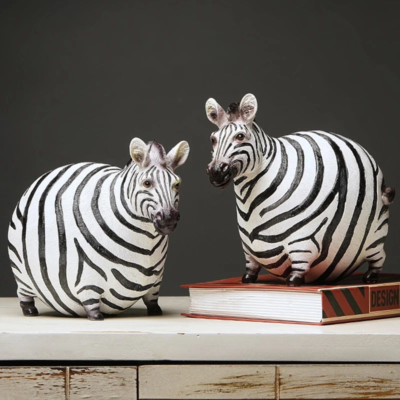 Миниатюрная милая фигурка зебры из смолы аксессуары для домашнего декора