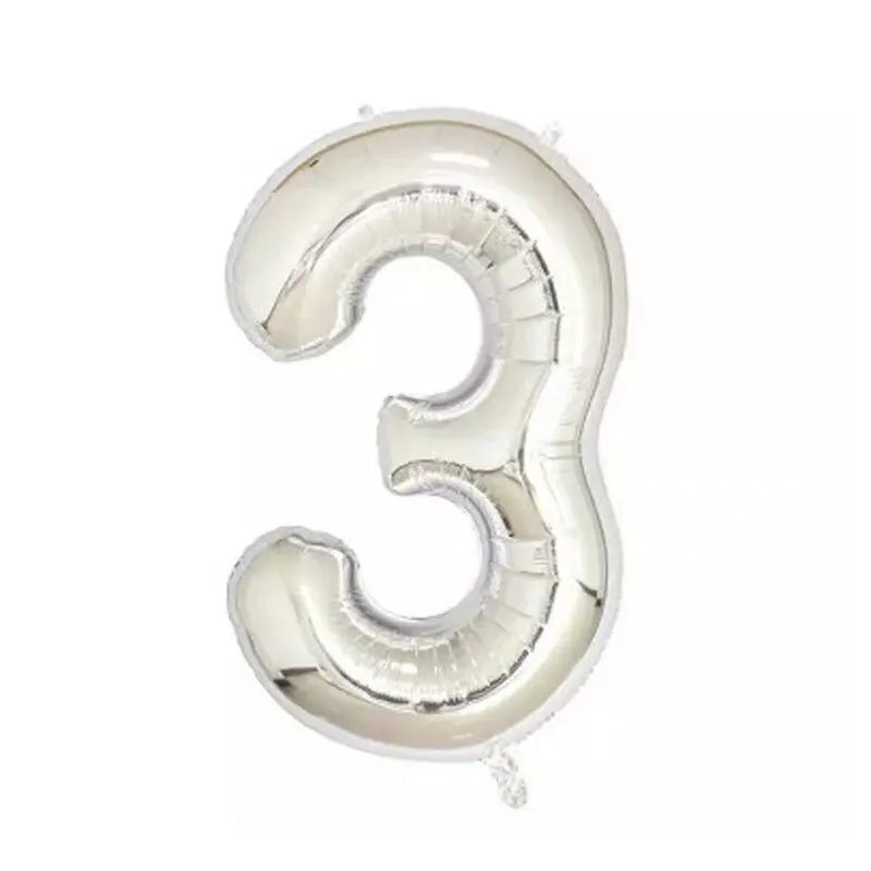Серебряная фольга Воздушные шары на день рождения гелиевые цифры воздушные с