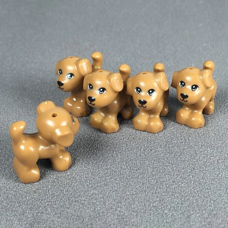 Фигурки животных MOC 5 шт./компл. аксессуары модель кирпичи для домашних собака
