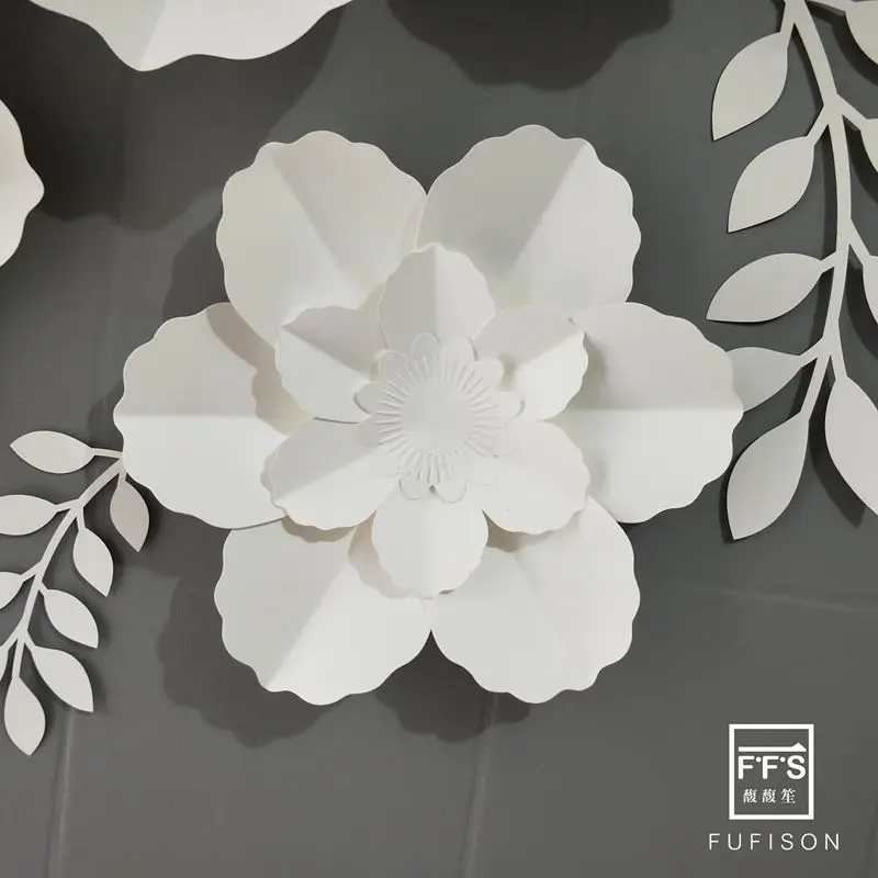 Белые бумажные Цветочные Декорации трехмерные украшения вечерние свадебные для