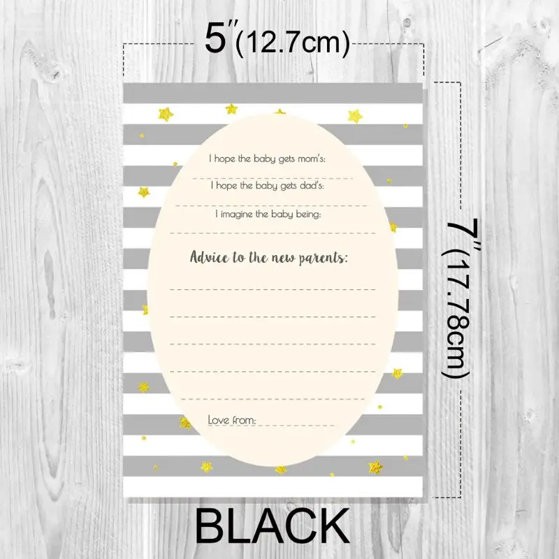 

10 Pack Stars Advice and Prediction Cards for Baby Shower Game New Parent Message Advice Book Party Activities Supplies
