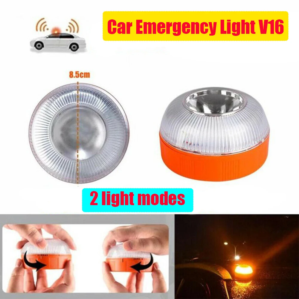 

Светодиодный аварийный свет, аварийная вспышка, Лампа безопасности Предупреждение Янтарный Белый стробоскоп для дорожных аварий, маячок д...