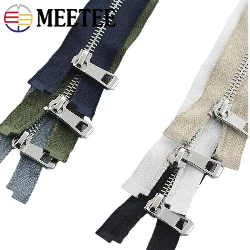 

3pcs Meetee 5# Metal Zipper 35-85cm Open-end Zip Closure for Sewing Down Jacket Coat Purse Pocket Bags DIY Clothing Accessories