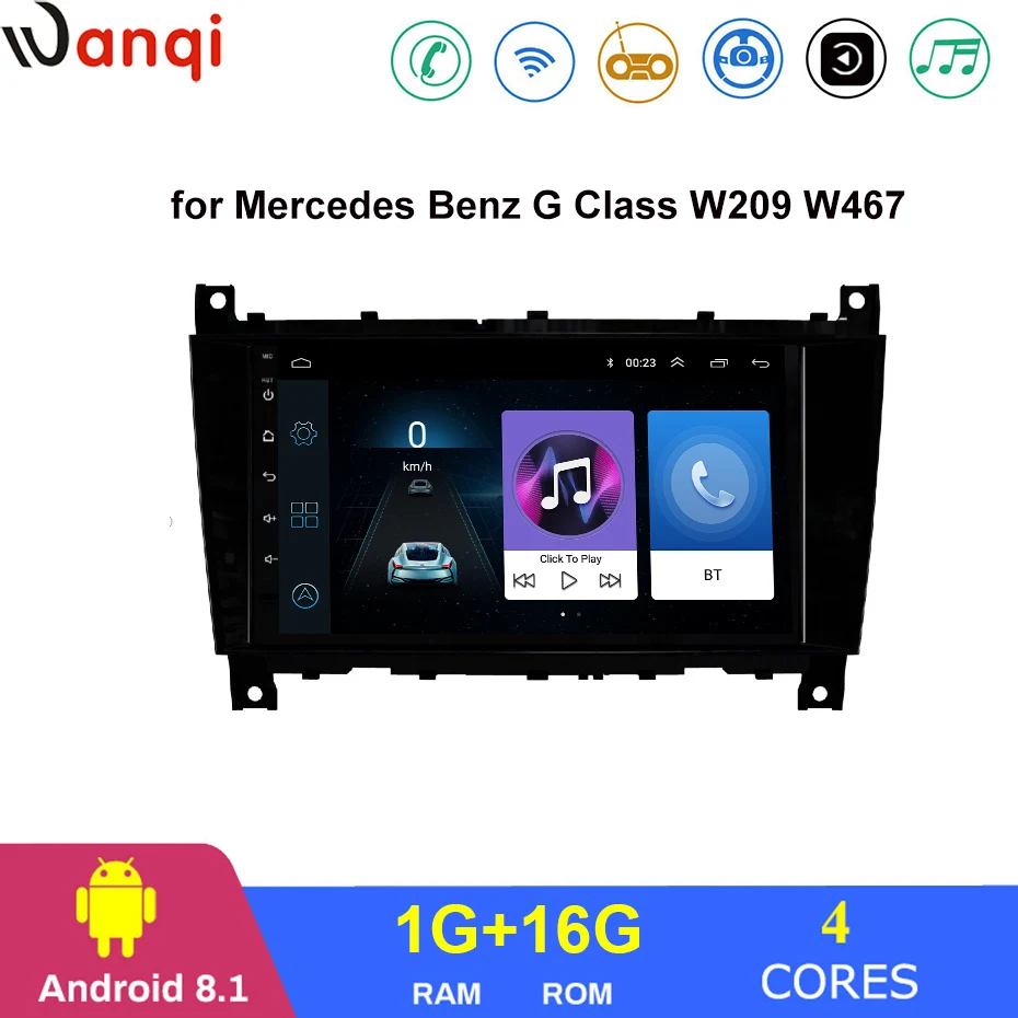8 дюймов оригинальный стиль android 1 Автомобильный плеер navi для Mercedes Benz G Class W209 W467 с gps