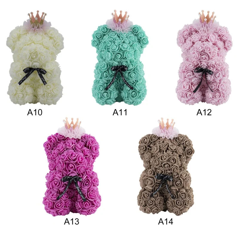 

25cm Rose Bear Artificial Flower Rose Teddy Bear For Girlfriend Valentine's Wedding Birthday Christmas Gift DropShipping