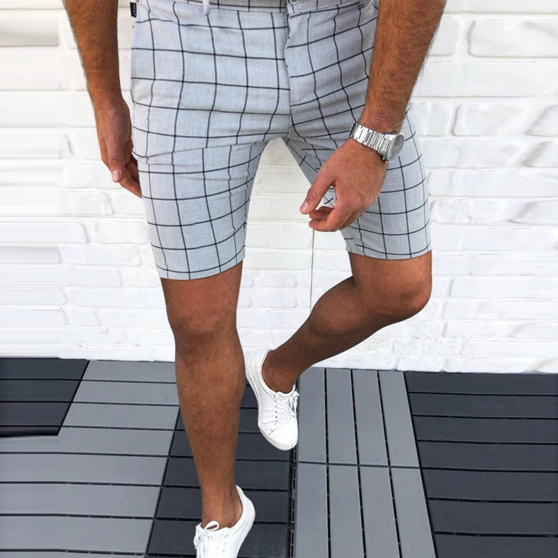 

2022 Spring Summer New Fashion Striped Plaid Printed Mid Waist Harajuku Short Pant For Men Casual Beach Shorts Men Vacation Wear