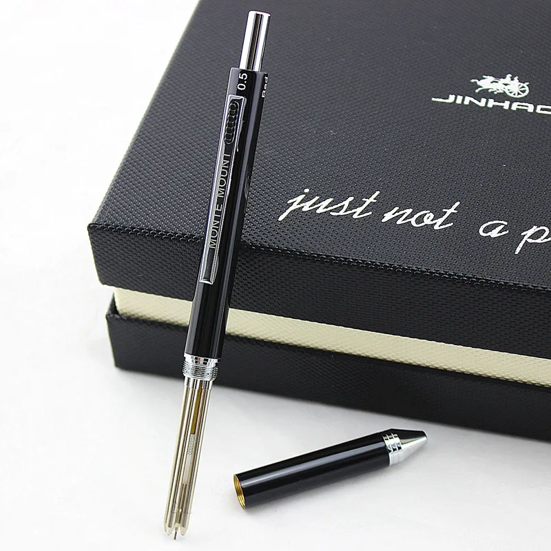 Металлические шариковые ручки 4 в 1 многофункциональные серебристые