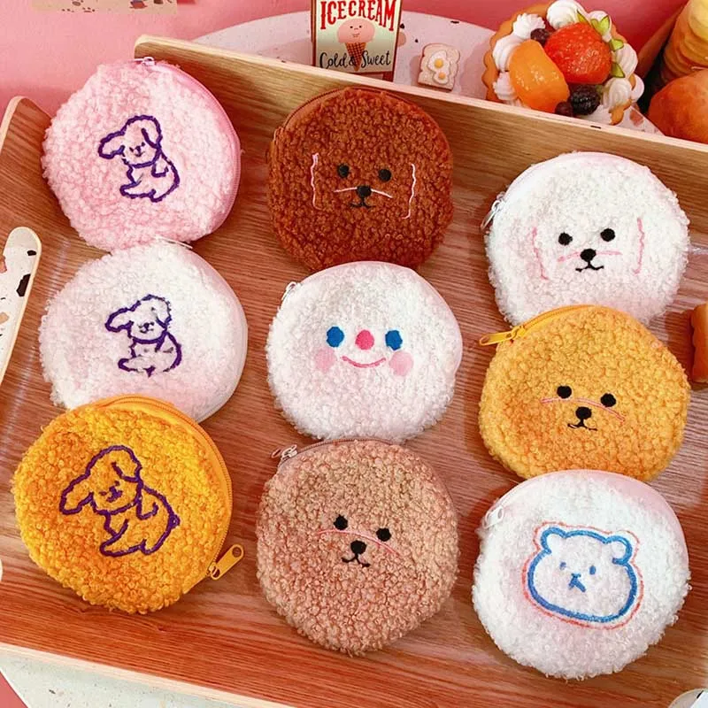 Новый милый длинный плюшевый Кошелек для монет с изображением облаков и медведей