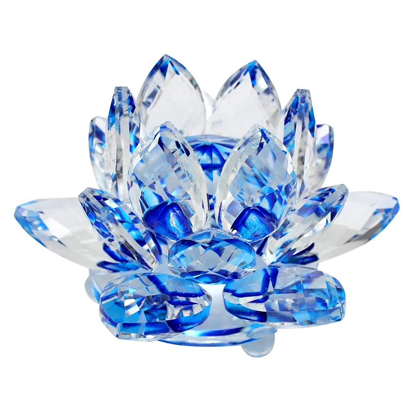 Buy 80mm Quartz Crystal Lotus Flower Crafts Glass Paperweight Fengshui Ornaments Home Party Decor Wedding Gifts Souvenir on