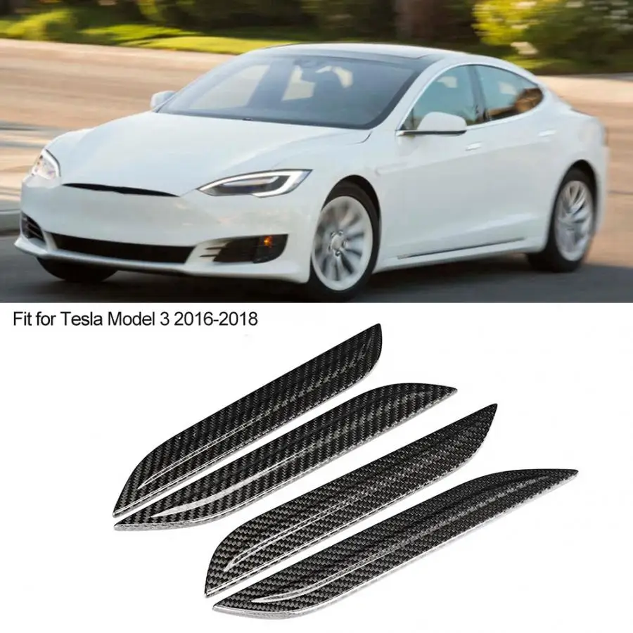 4 шт. наклейки на дверную ручку Tesla Model 3 2016 2017 2018|Наклейки автомобиль| |