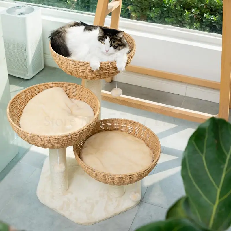 Ткацкое кошачье гнездо палатка для одного кота сизальная кошачья доска царапин