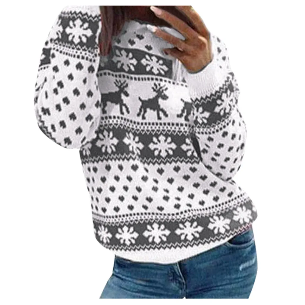 Свитер унисекс женский/мужской рождественский джемпер с изображением снежинок и