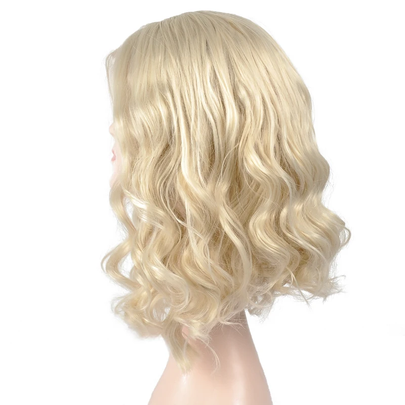 Парики из искусственных волос без шапочки основы короткий волнистые парик