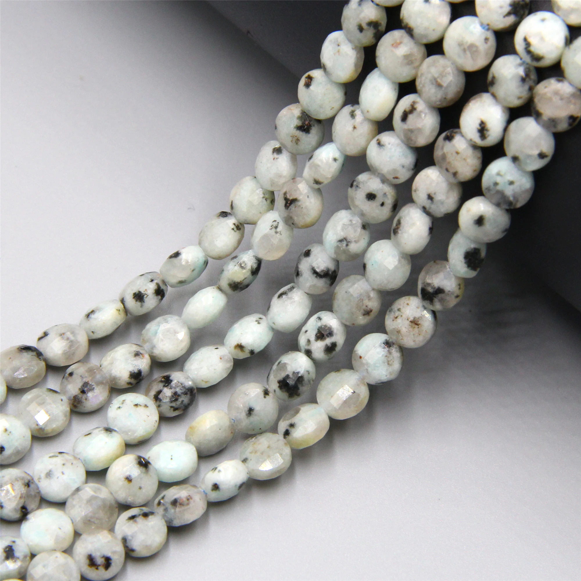 Натуральный Tianshan бусины из синего камня монета плоские граненые синие круглые