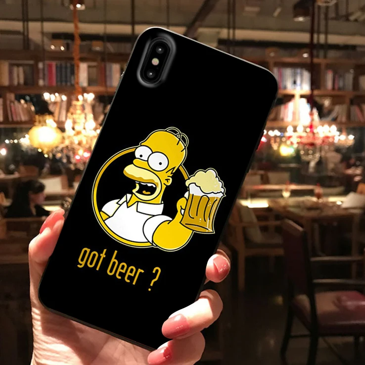 12141 Homer J. Simpson Черный силиконовый чехол для телефона iPhone X XR XS Max 11 11Pro Max 6s 7 8 Plus Барт Симпсон Забавный мультяшный чехол - Цвет: 12141