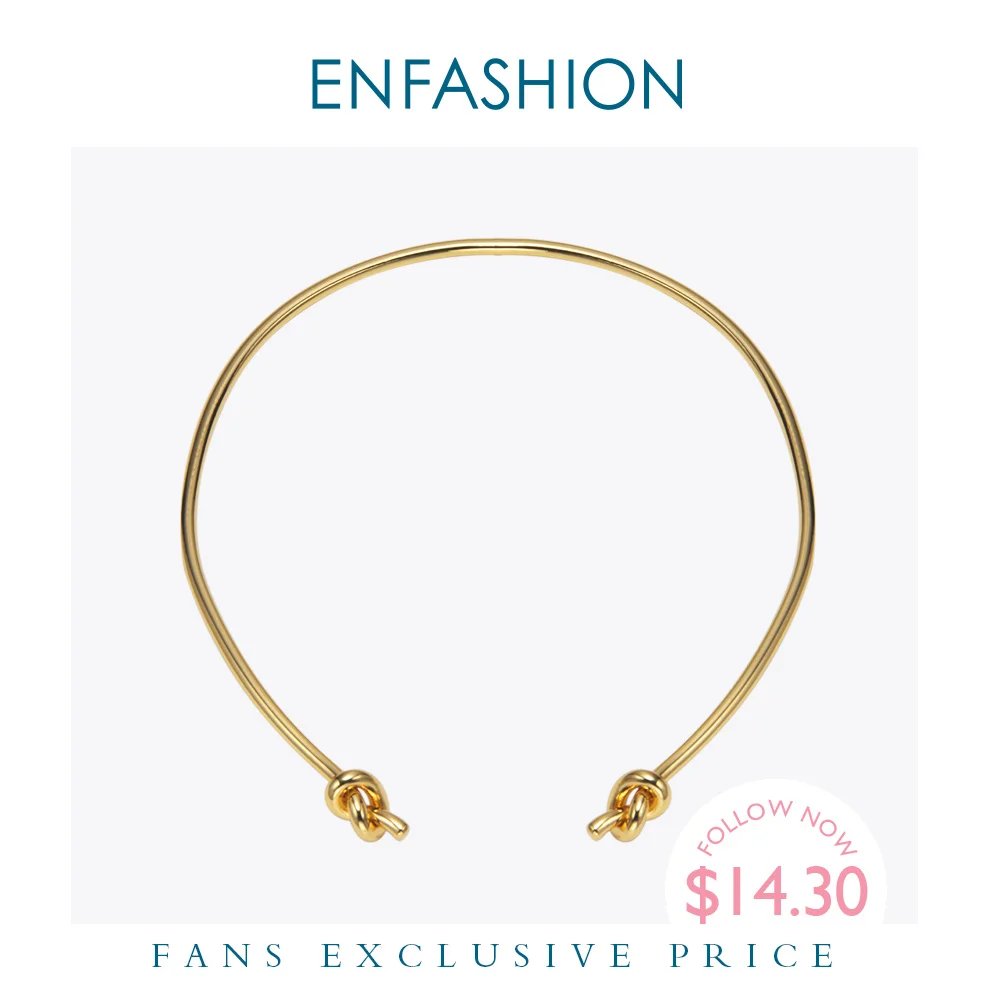 EnFashion ожерелье чокер с узлом колье золотистого цвета кулоны чокеры для женщин