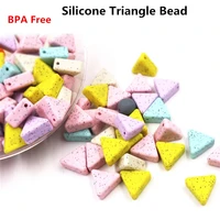 chenkai 20pcs bpa free silicone triangle teether beads pendant diy baby shower chewing pacifier dummy toy accessories