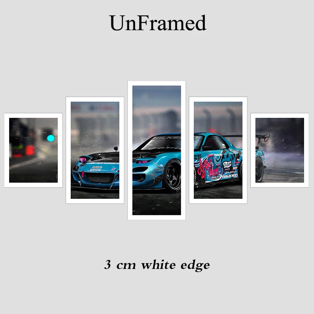 

Cool rx7 sports car drift racing HD inkjet canvas painting living room decoration home wall art decoration poster