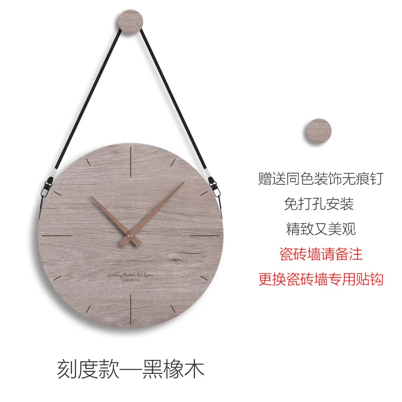 

Simple Fashion Wall Clock Silent Living Room Small Wooden Antique Wall Watch Creative Round Relogio Parede Home Decor BY50WC
