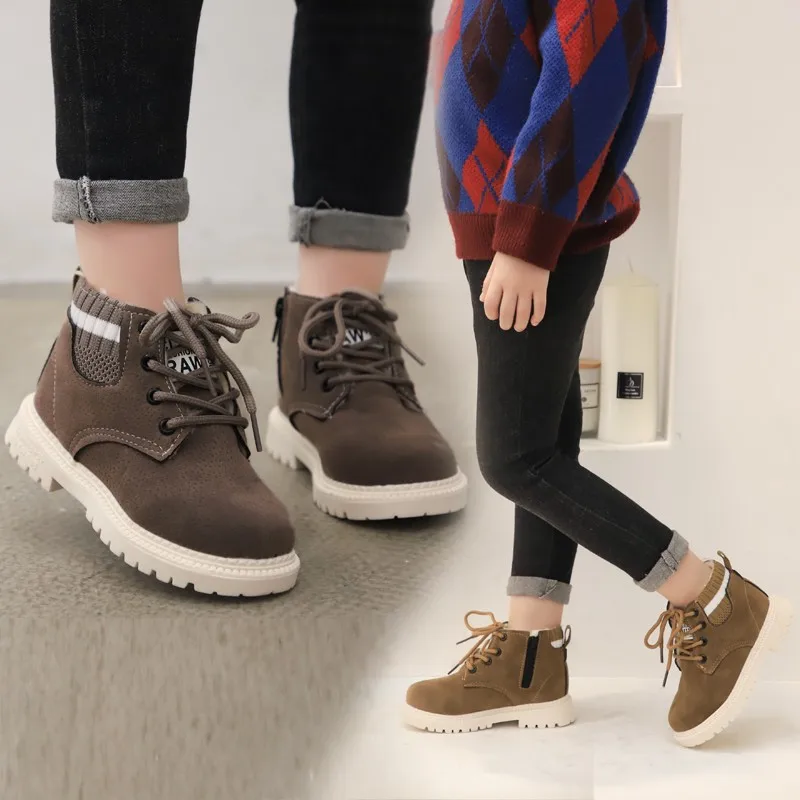 2019 новые зимние детские ботинки для мальчиков и девочек модные теплые martin